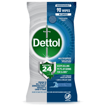 Dettol Protect 24 Multipurpose Wipes Ocean Fresh