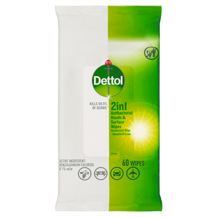 Dettol 2 in 1 Hand & Surfaces Anti-Bacterial Wipes